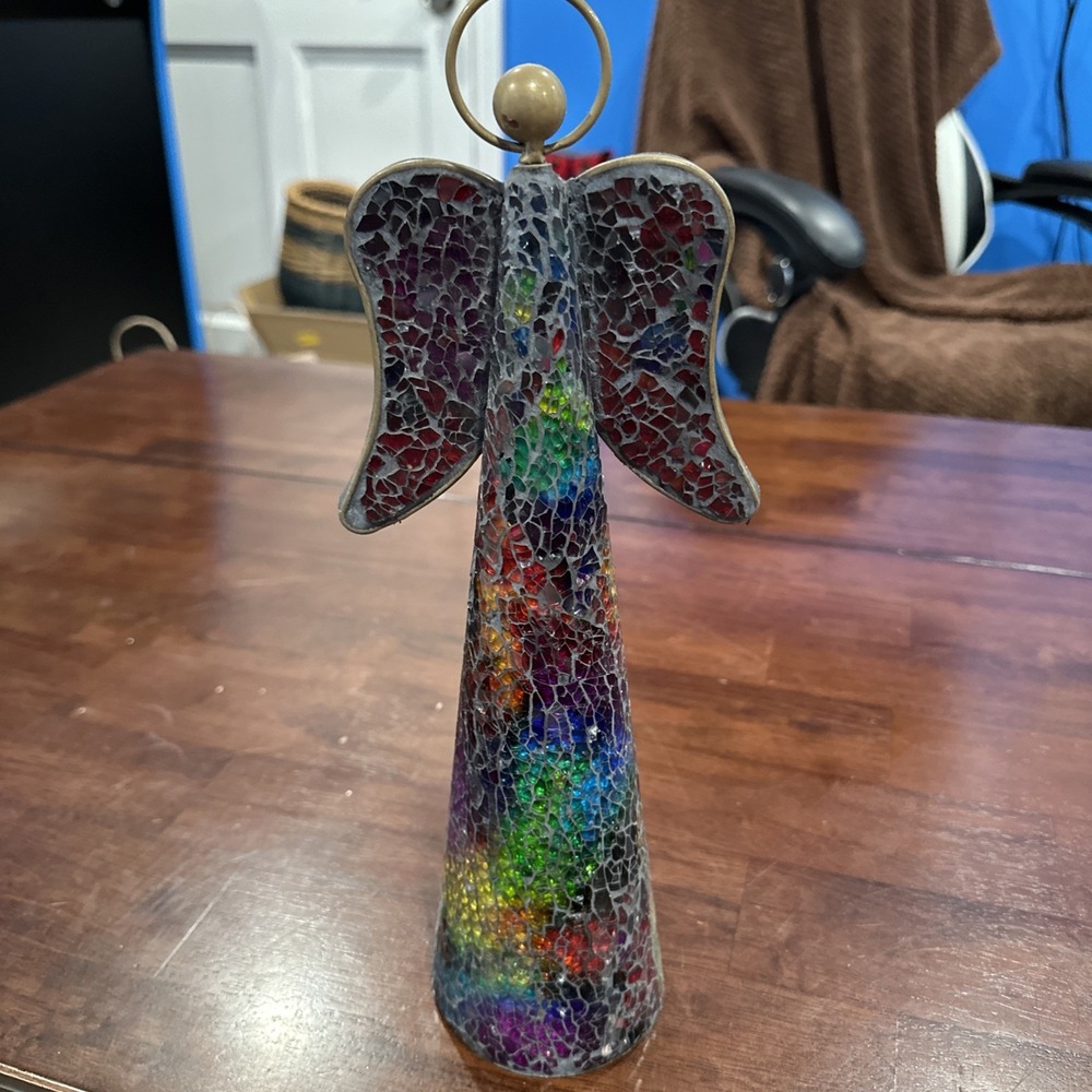 Home Accents‎ Glass Mosaic Christmas Angel Multicolor 13"